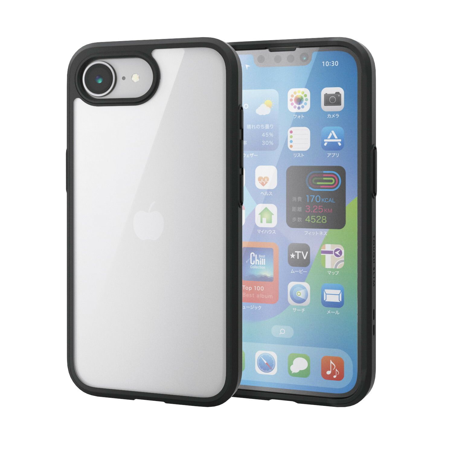 エレコム iPhone 16e TOUGH SLIM ケース 360度保護 メタルステッカー付 PM-A25STS3BK　【５営業日以内発送】 【ゆうパケットにて発送】