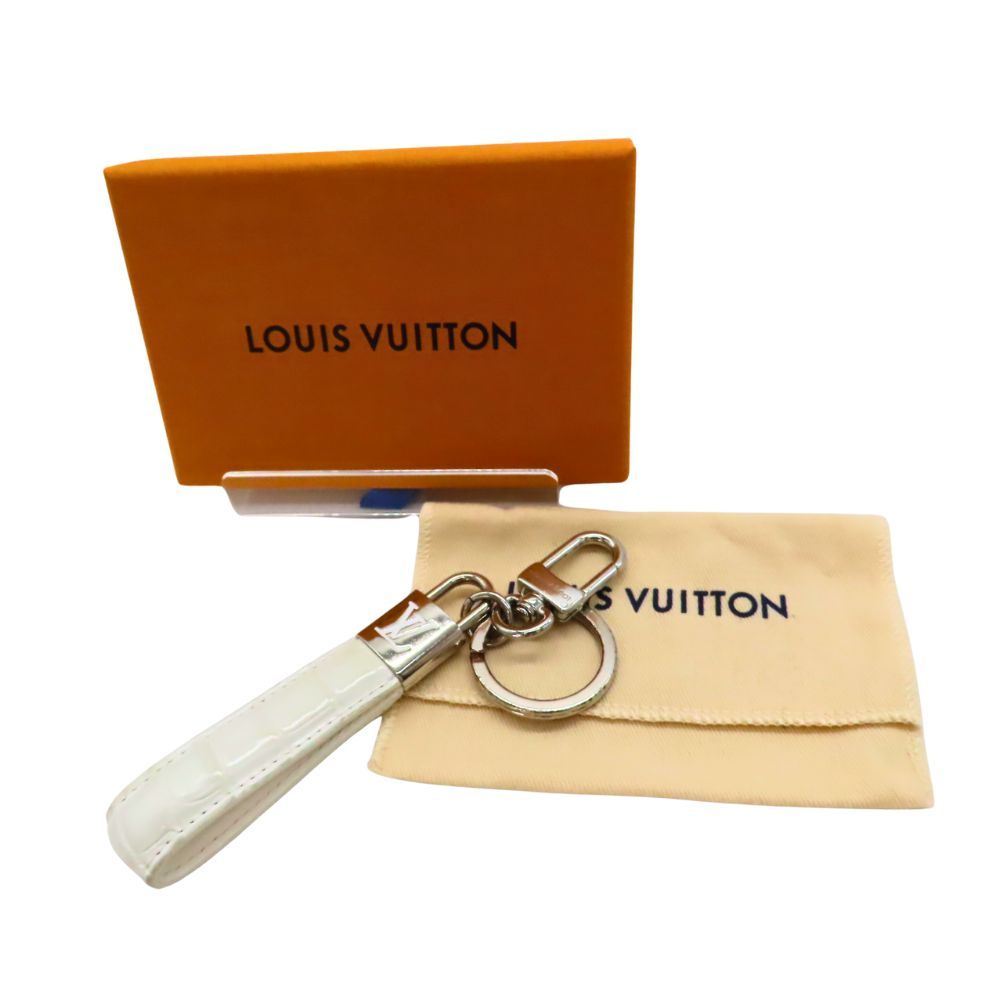 LOUIS VUITTON ルイヴィトン M01940 エキゾチック ホワイト ドラゴンヌ LVパドロック アリゲーター キーホルダー レザー ワニ革 ユニセックス キーリング バッグチャーム A2502604 無料ギフトラッピング承ります