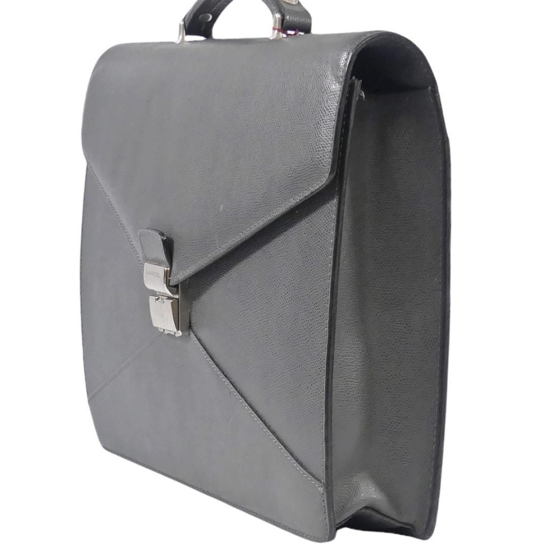 ★LANCEL★ビジネスバッグ ランセル グレー ブリーフケース レザー ☆LANCEL☆ビジネスバッグ ランセル グレー ブリーフケース