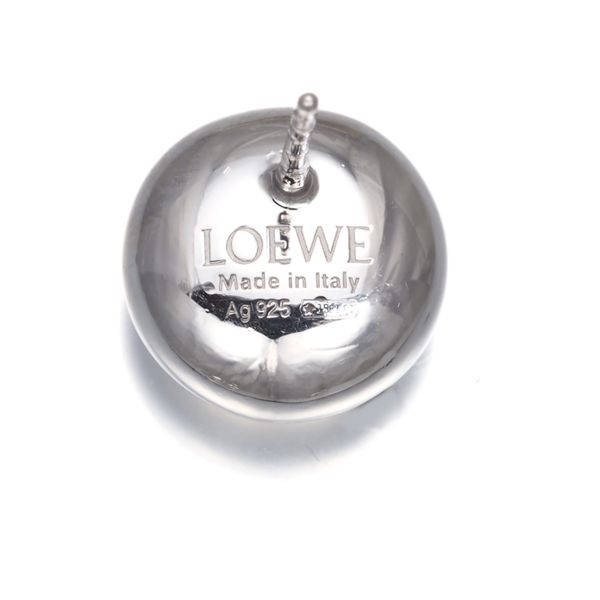 【美品】LOEWE ピアス 特大 ラウンド 円盤形 シルバー ロエベ ピアス アナグラム ラウンド ロゴ シルバー 925
