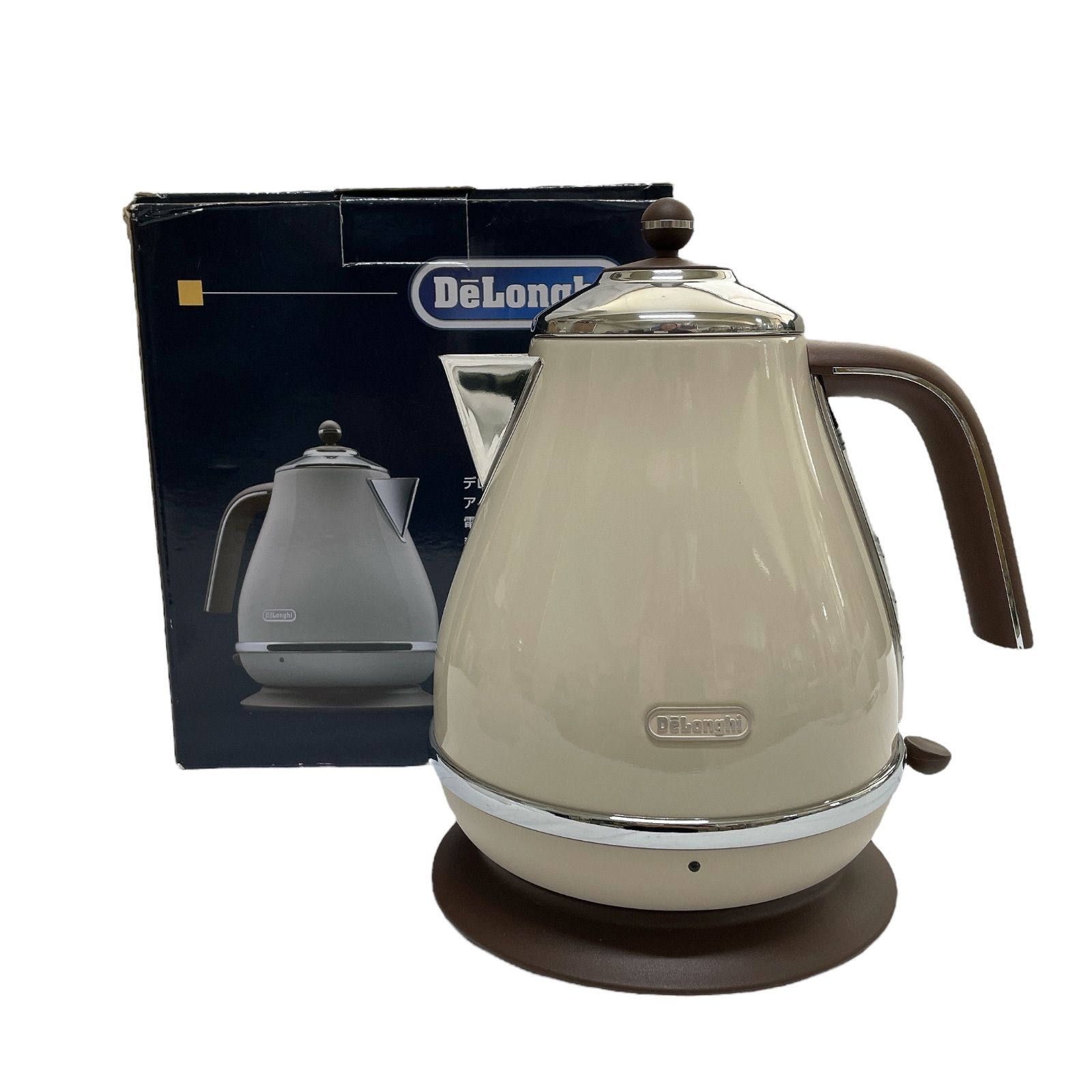 WJ25 De Longhi デロンギ 電気ケトル アイコナ ヴィンテージ KBOV1200J-BG 1L 広口 おしゃれ 自動電源オフ機能 空だき防止機能