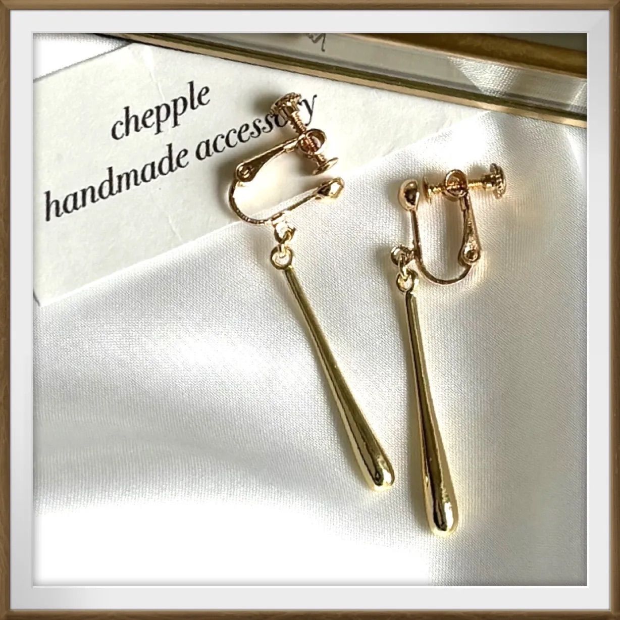 No.1141 スティックイヤリング スティックピアス ハンドメイド 