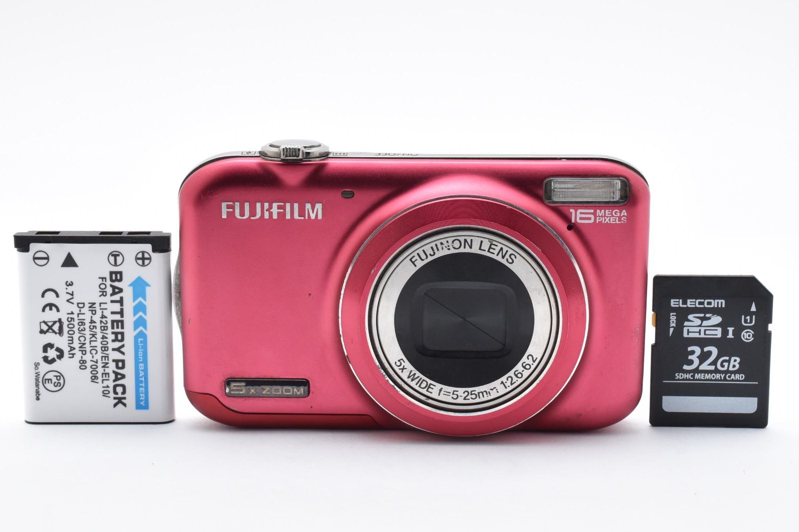動作良好 FUJIFILM FinePix JX400 レッド 軽量コンパクトで初心者でも安心