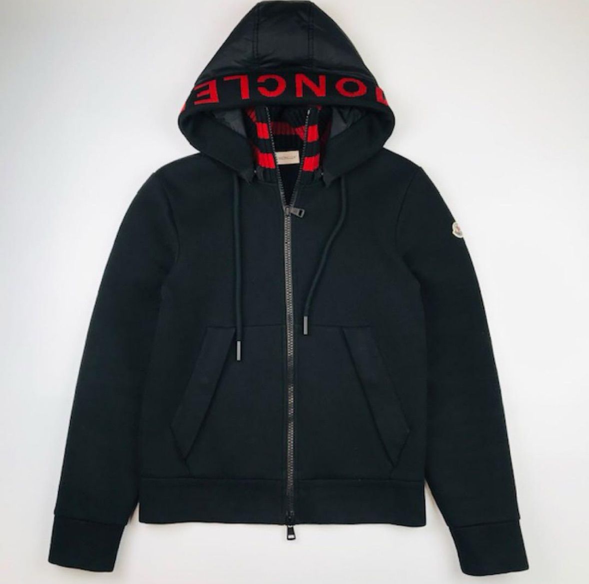 美品 モンクレール パーカー ブルゾン ワッペン ダブルジップ フード 良品☆MONCLER・モンクレール MAGLIA メンズ ワッペン付 フード
