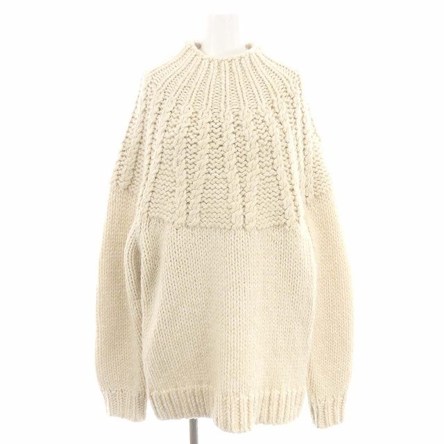 クラネ CLANE 23AW CHUNKY CABLE HAND KNIT TOPS ニット セーター チャンキーケーブルハンドニット ウール 長袖  1 ライトベージュ /HS ■OS