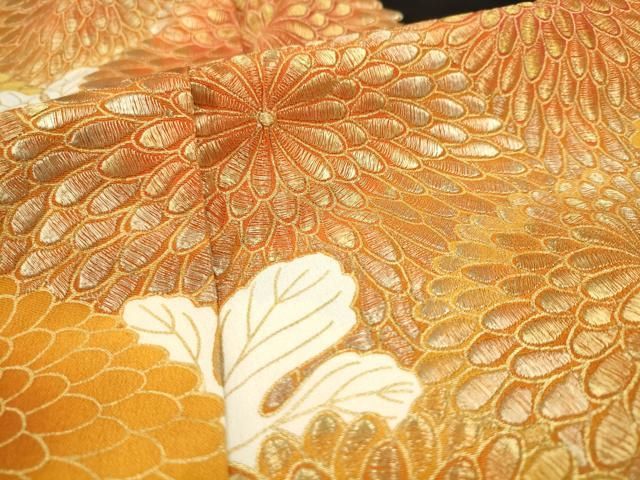色留袖 豪華金彩友禅 金箔 裄66.5 一つ紋 着物 正絹 広衿 RK-4833 全国往復送料無料】フルセットレンタル 留袖【6290 金彩熨斗に