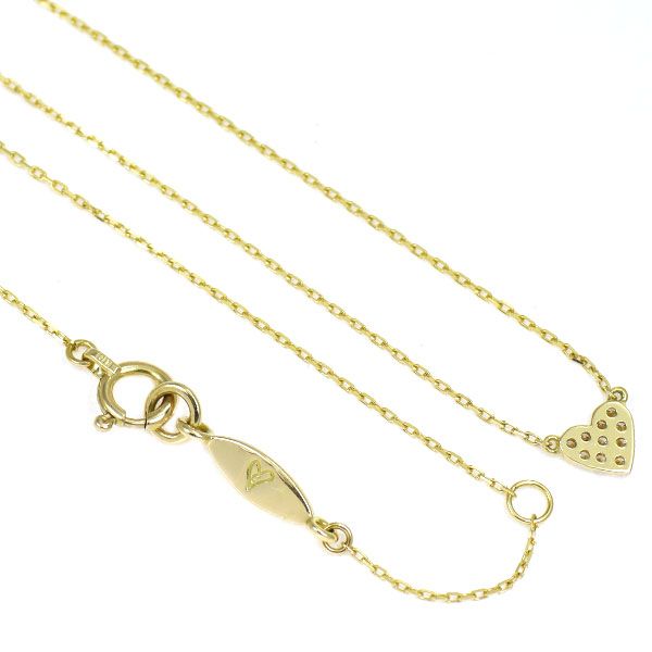 AHKAH　アーカー　♡ハートパヴェネックレス　18K アーカー/ahkah K18YG ダイヤモンド ペンダントネックレス 0.05