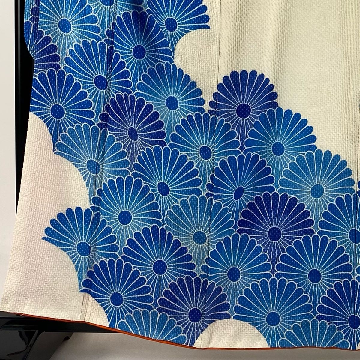 振袖 身丈159cm 裄丈66cm M 袷 菊 総絞り クリーム 正絹 秀品