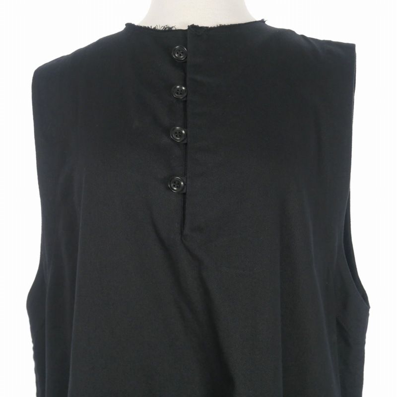 ワイズ Y's ヨウジヤマモト コットンツイル ロングワンピース ドレス 2 ブラック 黒 YR-D82-002