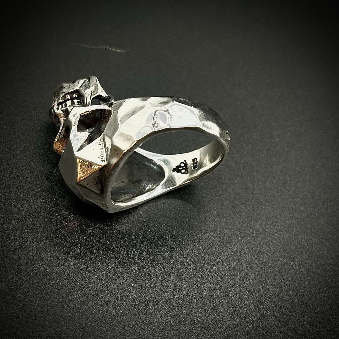 ユニークなスカルデザインリング 21号 silver925 ギミック可動×重厚デザイン】スカルリング 21号 23号 26号