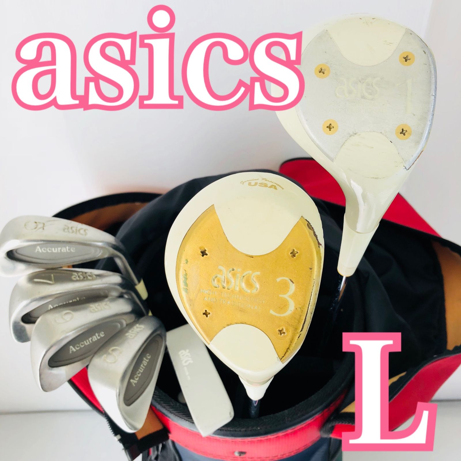 レディース asics アシックス Accurate アキュレイト ゴルフ クラブ セット 初心者 入門 バッグ付き 右利き パター付 EC-28