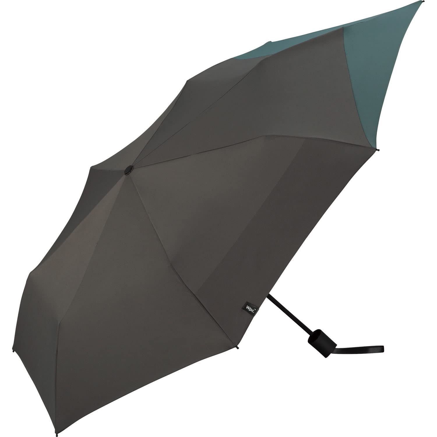 【人気商品】Wpc. 雨傘 UNISEX BACK PROTECT FOLDING グレー×ブルーグリーン 折りたたみ傘 晴雨兼用 55cm 大きい メンズ 男性 リュック バックパック 濡れない 後ろが長い 通勤 通学 おしゃれ 傘袋ポケ