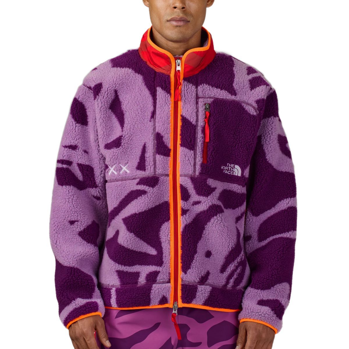 THE NORTH FACE フリースジャケット 片寄り M 紫/黒