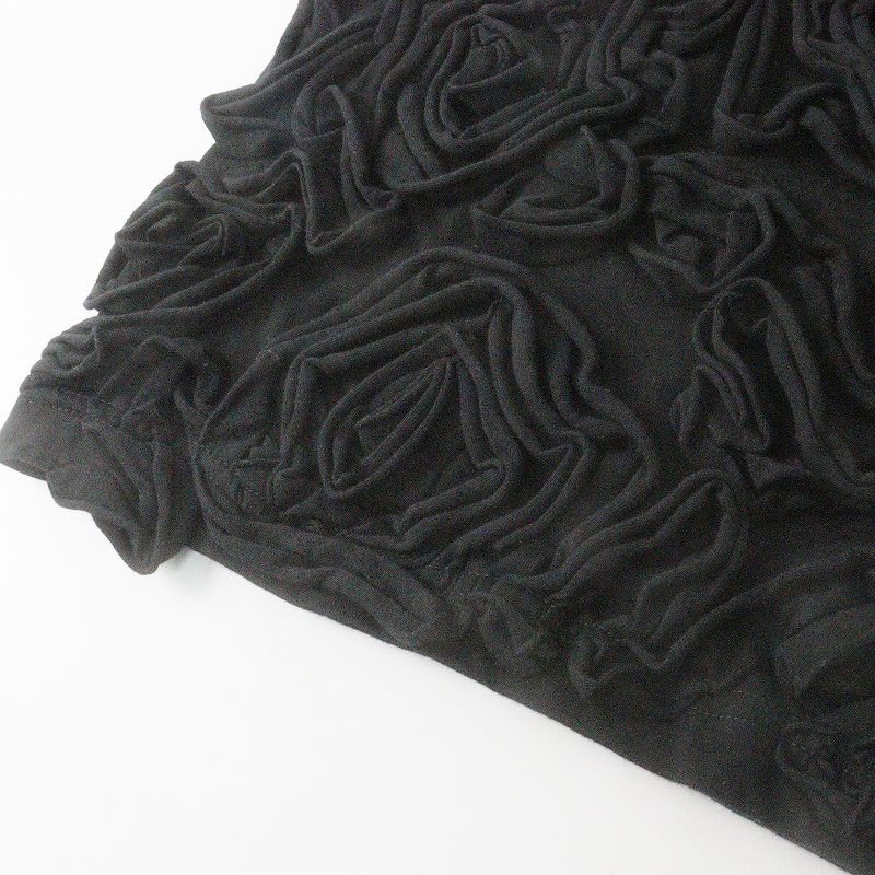 COMME des GARCONS - AD2021 コムコムコムデギャルソン COMME des GARCONS RI-T017 薔薇モチーフ カットソー M/ブラック ローズ コサージュ【2400013588874】 AD2021 コムコムコムデギャルソン COMME des GARCONS RI-T017
