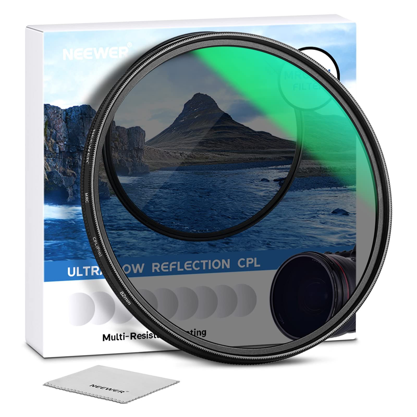 在庫 NEEWER 82mm PLフィルター 円偏光フィルター HD光学ガラス 30層ナノコーティング偏光フィルム コントラスト強調 反射除去 グ 低減 超薄型レンズフィルター