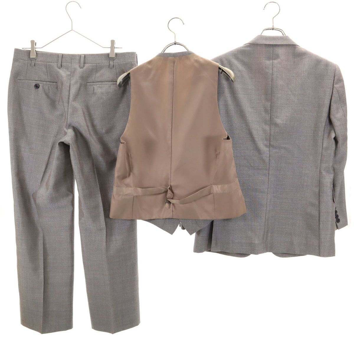 Burberrys バーバリーズ 90s ウールブレンド スーツ 上下 セットアップ AB3 グレー 3ピース メンズ 古着