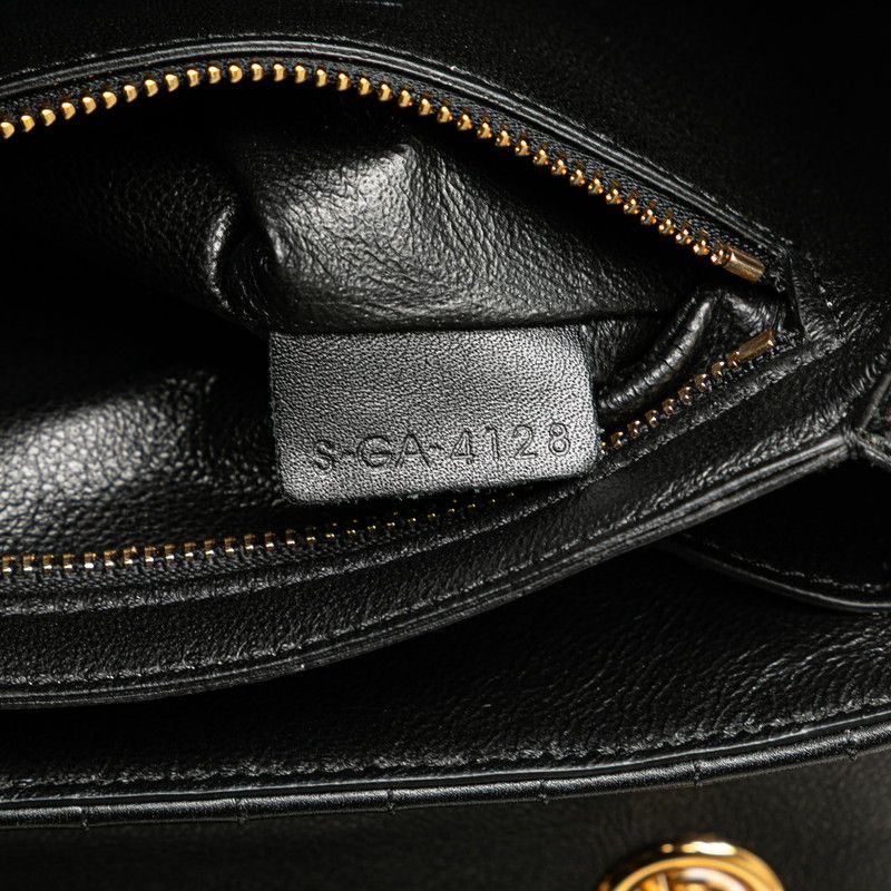 CELINE ブラックレザーヘアバンド セリーヌ Cロゴ チェーン ショルダーバッグ ハンドバッグ
