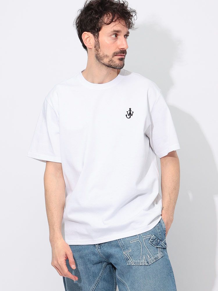 JW ANDERSON (ジェイダブリューアンダーソン) 綿100％ アンカーロゴ クルーネック 半袖 Tシャツ JWJT0257PG1510 ホワイト