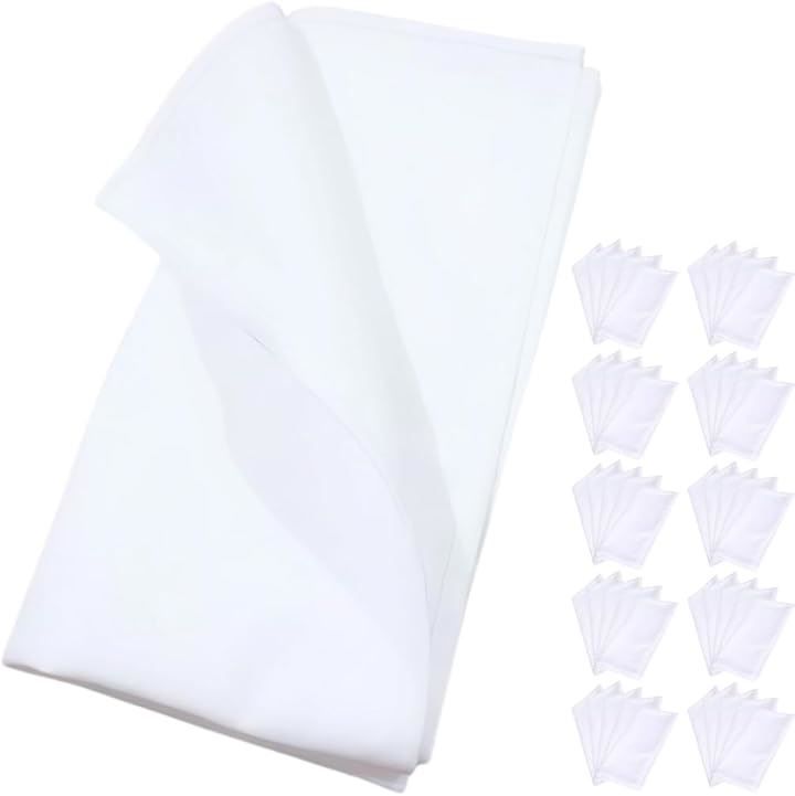 Chicer 業務用 トーション テーブルナプキン 50x50cm 布ナプキン 白 綿 パーティー用品 レストラン ホテル 結婚式 宴会 ワイントーション おしゃれ 披露宴 ホワイト 50 50cm x 50cm 1 枚