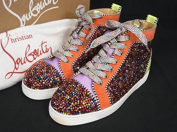□極美品□Christian Louboutin ルブタン ルイス スワロフスキー