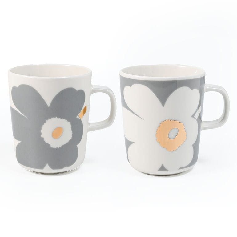 マリメッコ marimekko マグカップ コップ 250ml 60周年記念 ペア 2個セット Unikko ウニッコ グレー 73617 073617 192 洋食器 テーブルウェア 北欧食器 北欧 北欧雑貨 北欧デザイン