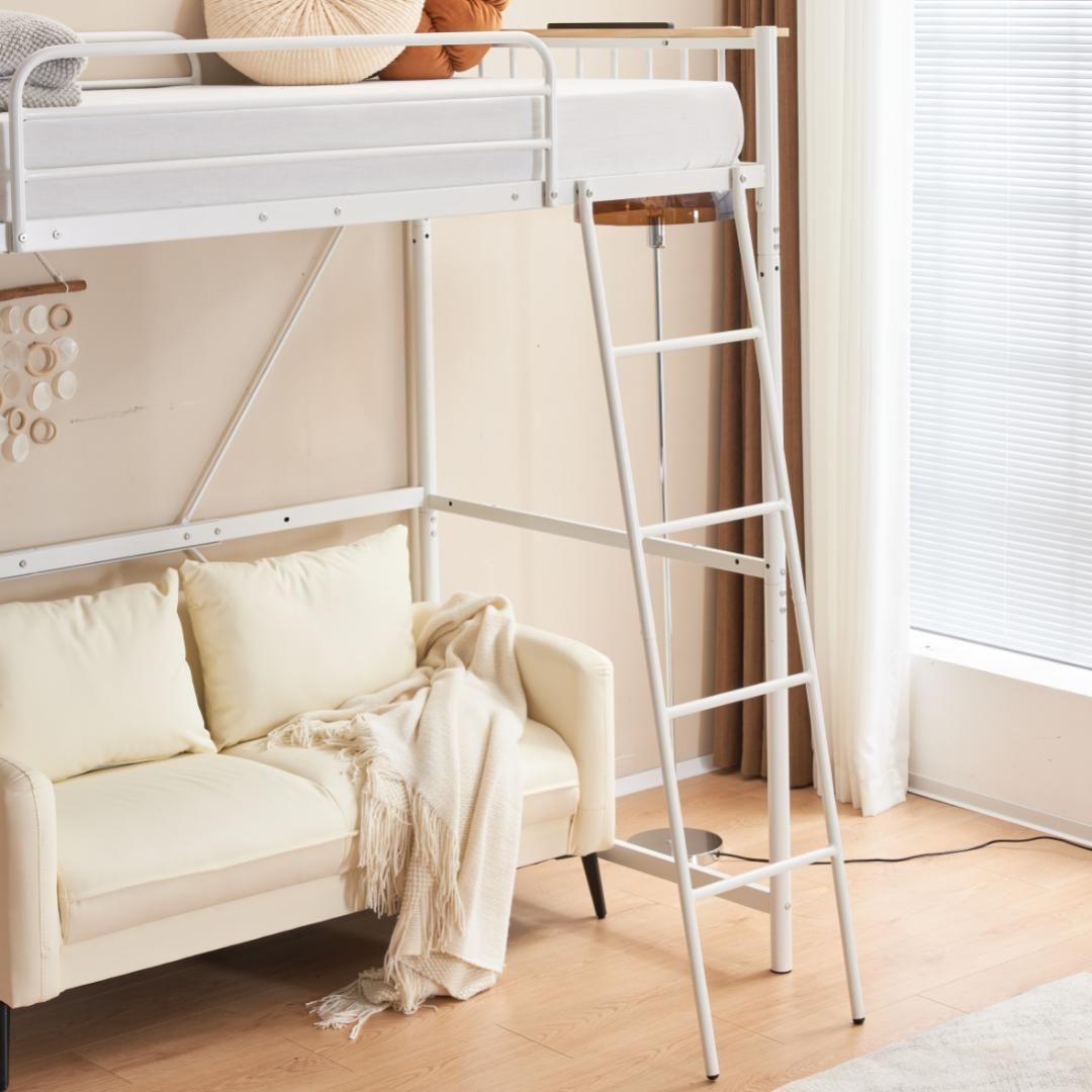 直線的な システムベットロフトベッドコンセント付きデスク付き耐荷重150kg高さ170cm yew2