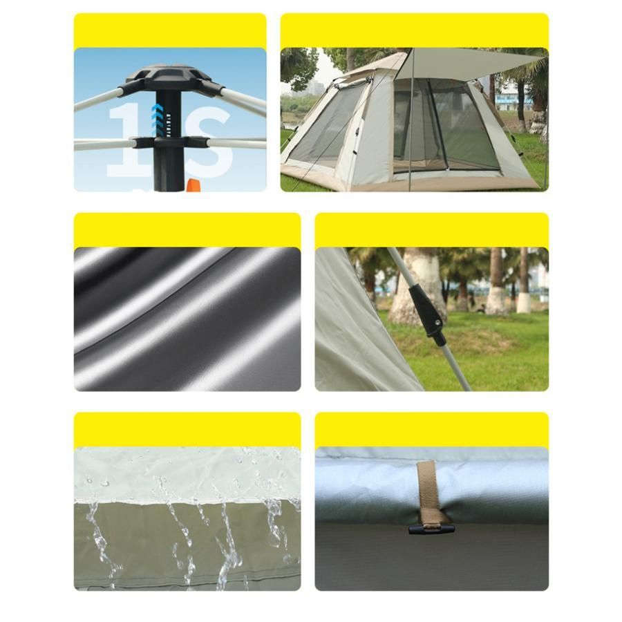 アウトドア用テント キャンプ 1秒開閉 BBQ オレンジ&グレー