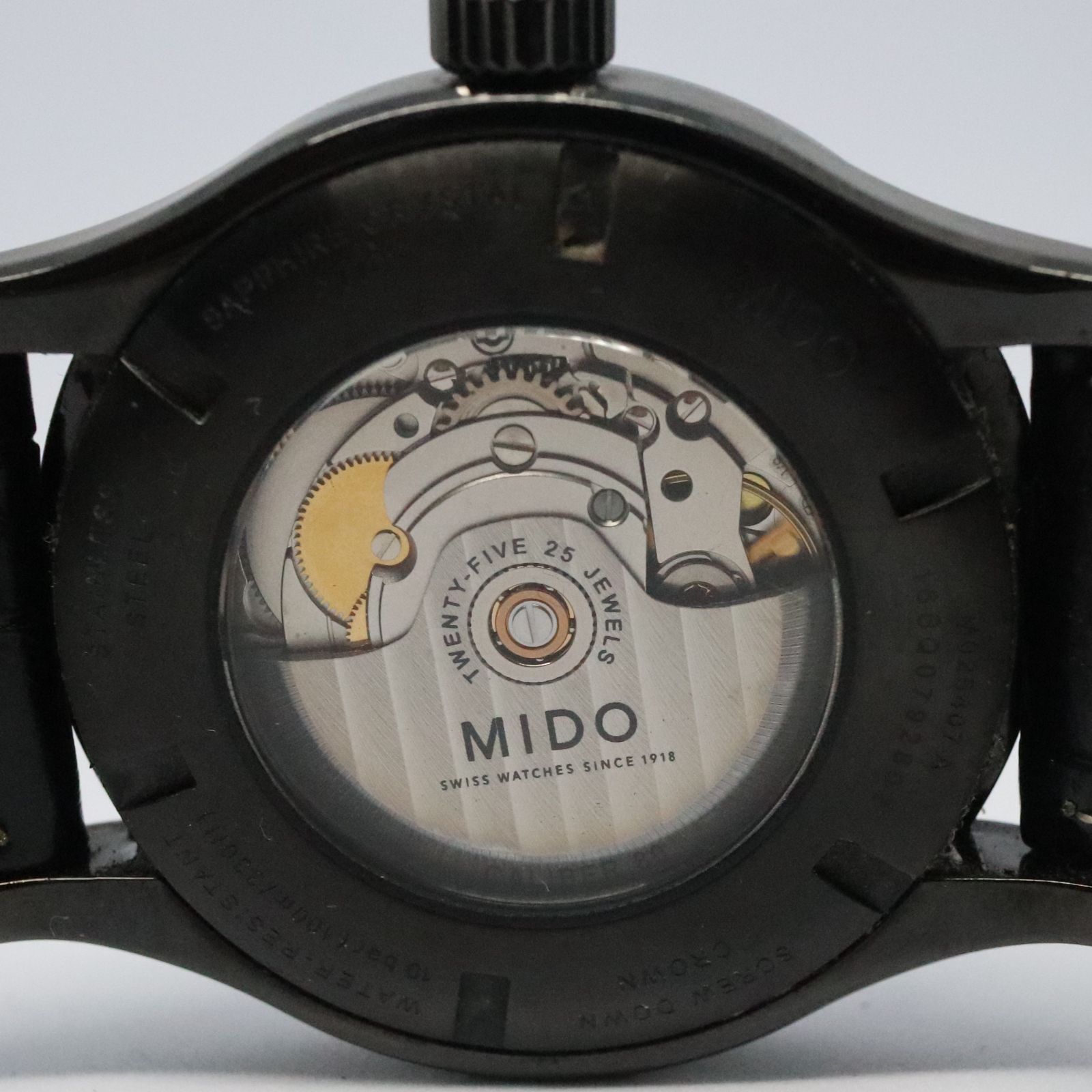 稼働品】MIDO ミドー MULTIFORT マルチフォート 自動巻き ブラック SS 