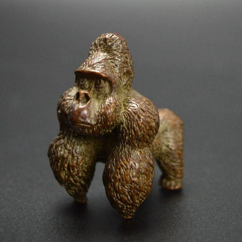 铜器 百福灰皿 書道具 文房具 装飾品 工芸品 美術品 置物 銅器 ゴリラ 金剛 茶寵 茶道具 手把件 装飾品 工芸品 置物 銅 細工