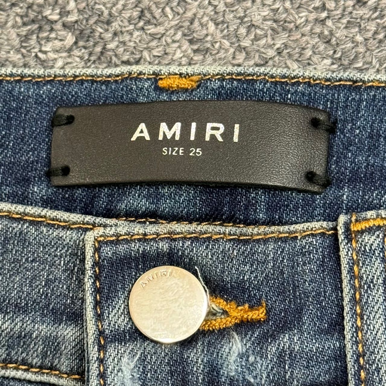 AMIRI 裾ジップ クラッシュ スキニー デニム パンツ アミリ 25 58759A