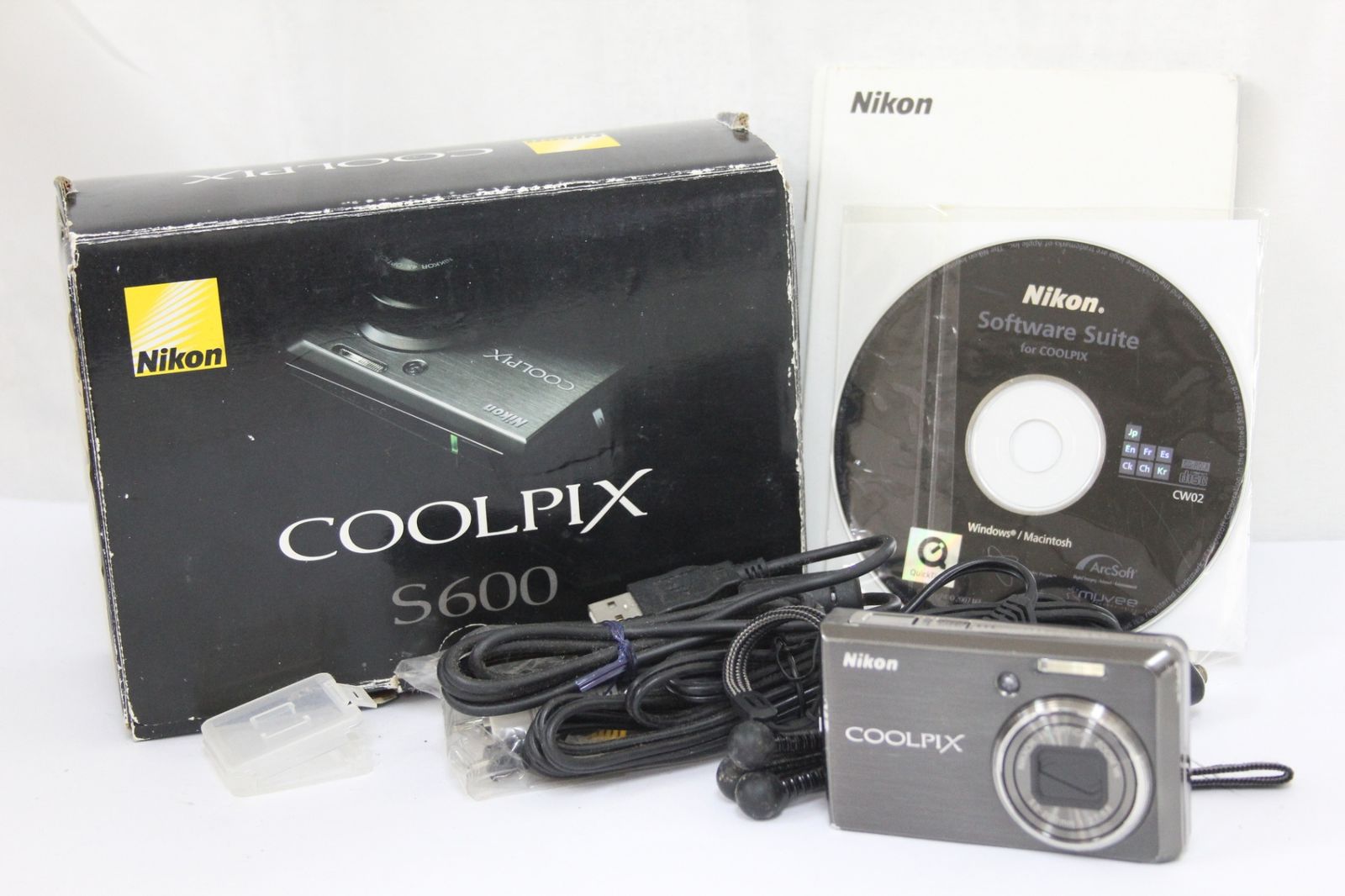 返品保証】 ニコン Nikon Coolpix S600 4x バッテリー付き コンパクト
