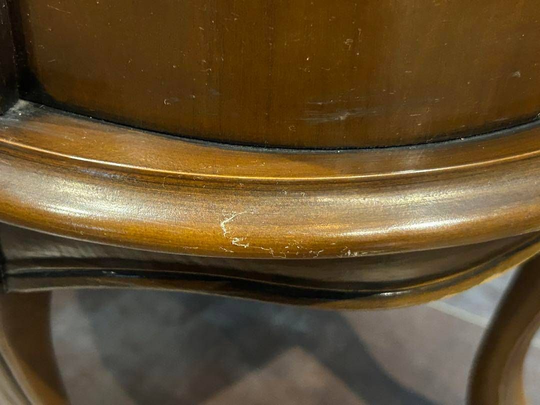 アンティーク2段チェストラウンドコンソールクラシック木彫猫脚GZ