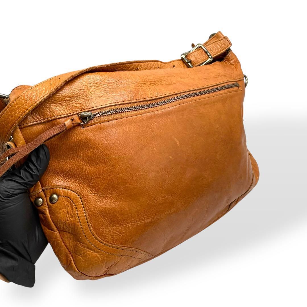 美品 russet ラシット ショルダーバッグ レザー ブラウン 斜