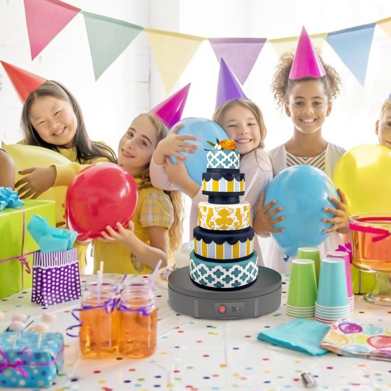 回転台 150kg ターンテーブル 耐荷重 直径30cm 360°回転 100-110v電圧 リモコン付き 回転式ディスプレイスタンド 電動回転台 スピード 方向 角度が調整 商品 衣類 モデル 撮影用用 ブラック