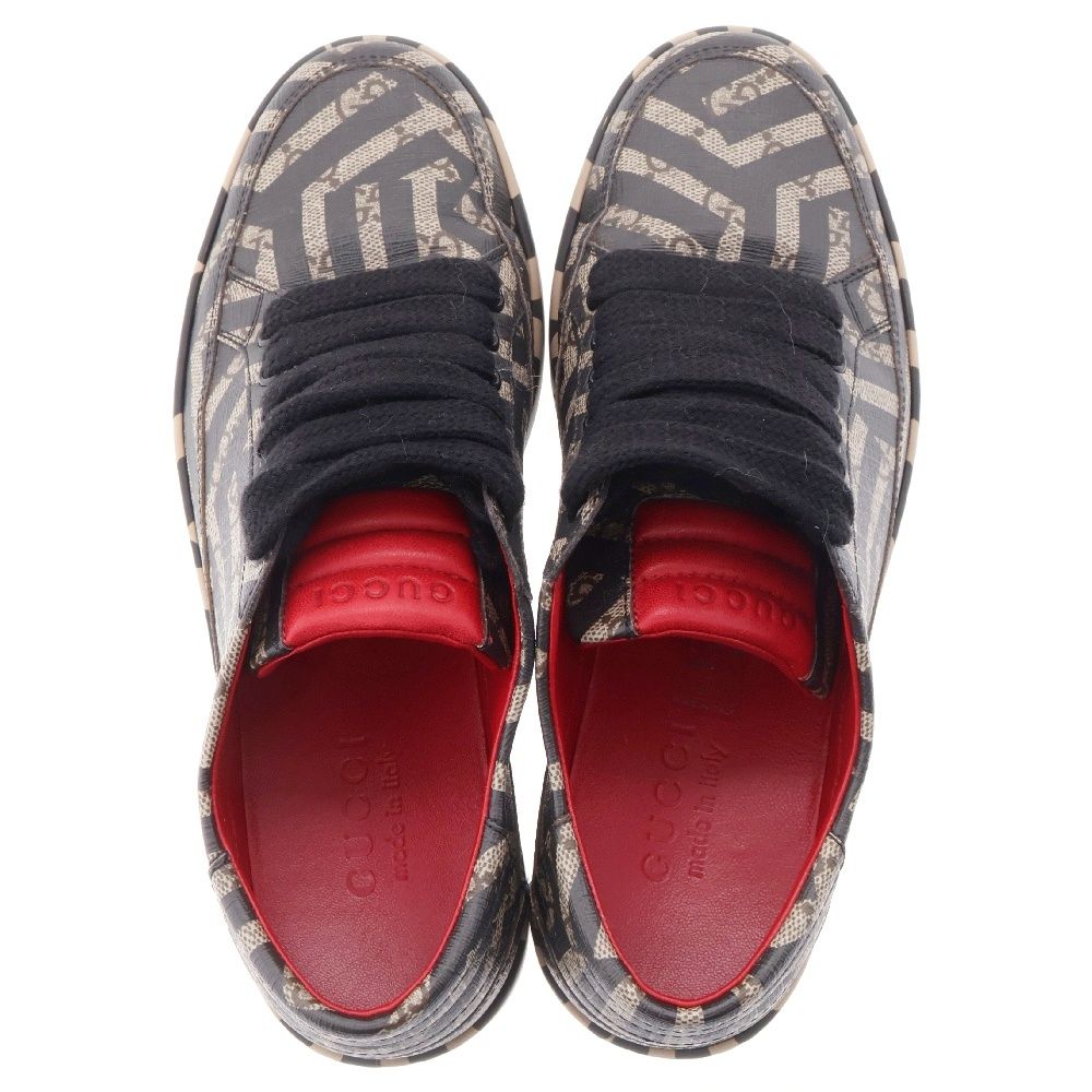 美品 グッチ GGカレイド スニーカー ローカット 407343 GG柄 GUCCI (グッチ) GGカレイド ローカットスニーカー ブラック 407343