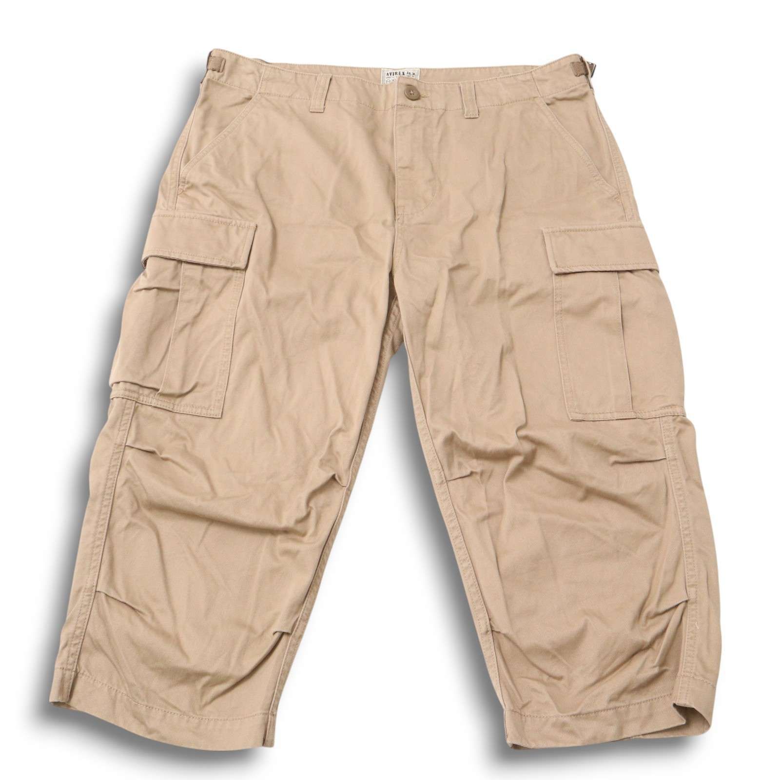 アヴィレックス クロップド カーゴパンツ メンズ2XL 黒 大きいサイズ ミリタリー 257 AVIREX アビレックス★クロップドパンツ⁄ファティーグカーゴ★スリークォーターワークパンツ★メンズXL⁄w93cm