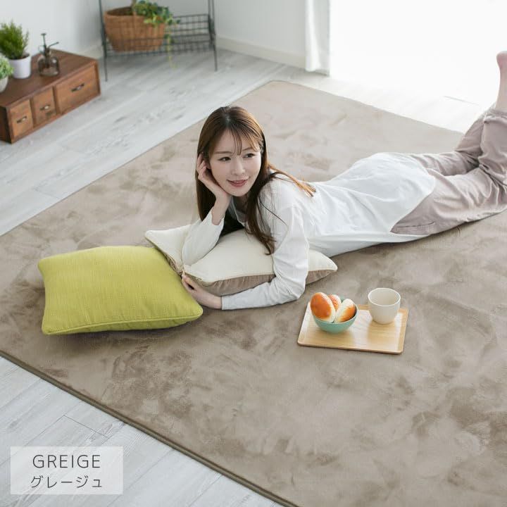 supisupi ラグ 洗える 1畳 1.5畳 2畳 3畳 4畳 洗えるラグ 防ダニ 冬 床暖房対応 オールシーズン 滑り止め マット ラグマット カーペット A703 200×250 ムジ柄 グレージュ