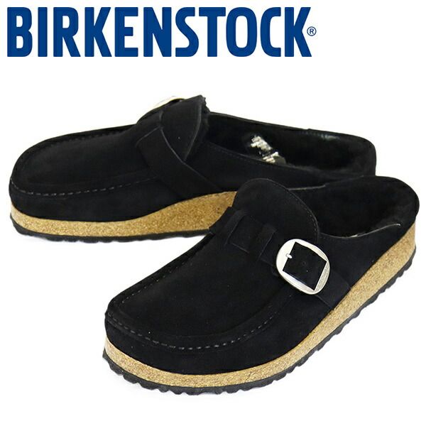 BIRKENSTOCK ビルケンシュトック 1021036 BUCKLEY SHEARLING バックリー シアリング スエードレザーサンダル BLACK レギュラー BI496 レギュラー 43-約28.0cm