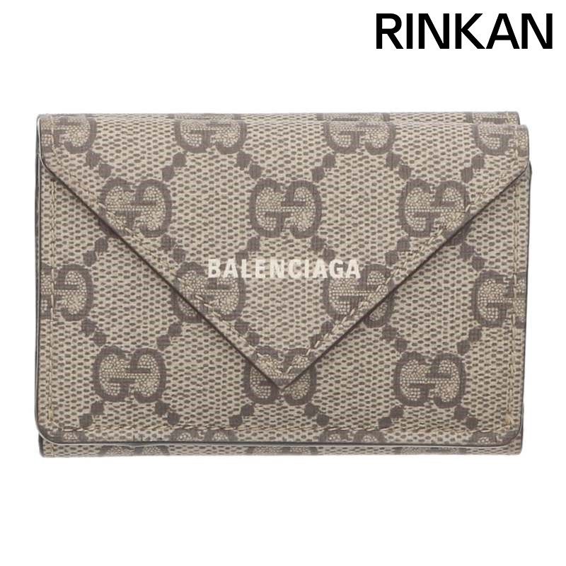 グッチ ×バレンシアガ BALENCIAGA 681704 ザ ハッカー プロジェクトGGスプリーム三つ折り財布 メンズ
