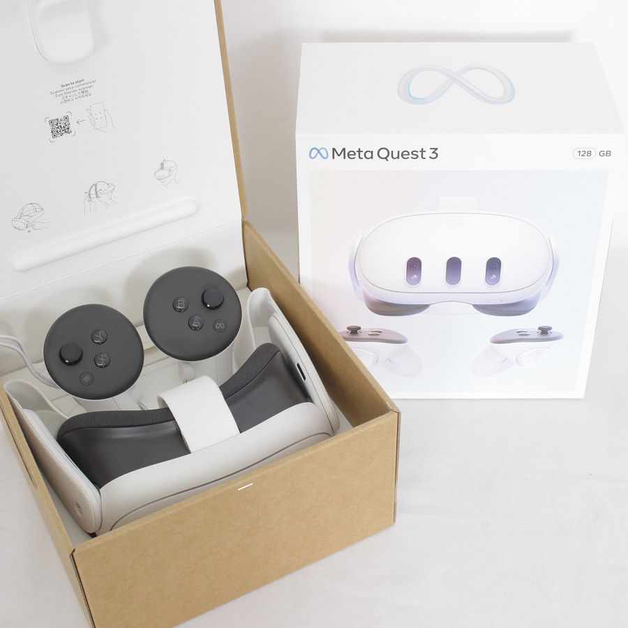 美品】Meta Quest3 128GB VR ヘッドマウントディスプレイ ヘッドセット 