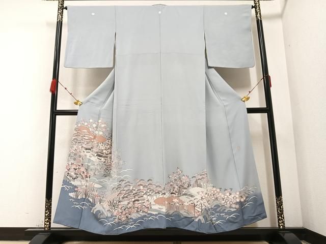 平和屋着物●本加賀友禅作家 押田正義 色留袖 風景草花文 暈し染め 正絹 AABB2936ph