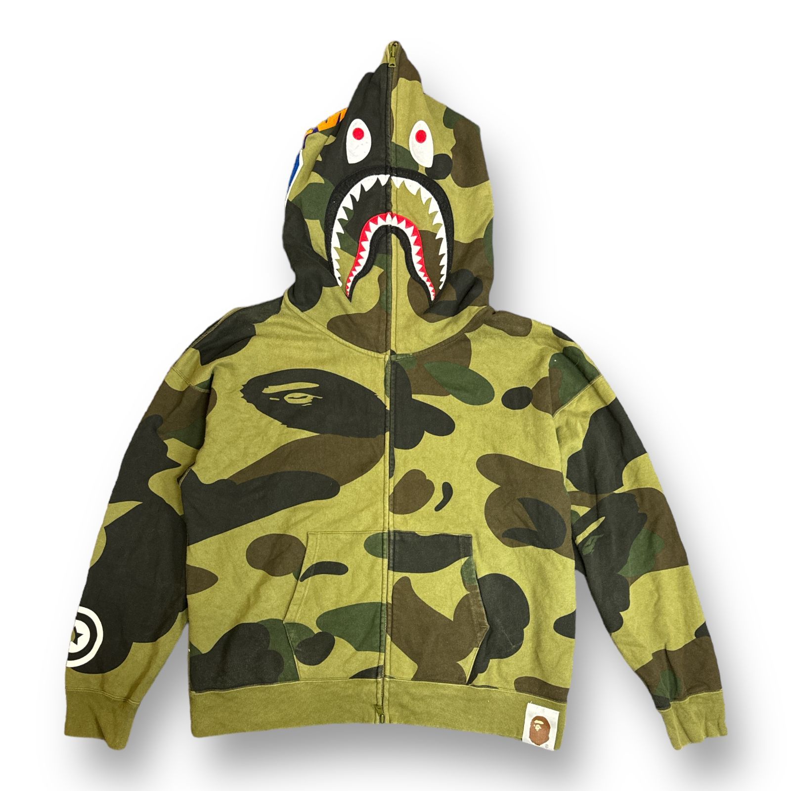 ちーさん専用A BATHING APE シャークパーカー　カモフラ　M 迷彩 A BATHING APE (ア ベイシング エイプ) 00s 1stカモ 猿迷彩