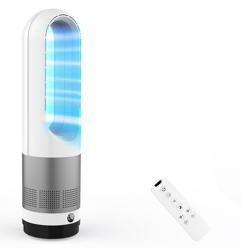 【2025最新進化・静音・ DCモーター節電】扇風機羽なし タワーファン 8段階風量調節 100°自動首振り 強風＆微風＆おやすみモード 省エネ 2025最新進化・静音・DCモーター節電】扇風機羽なしタワーファン8段階