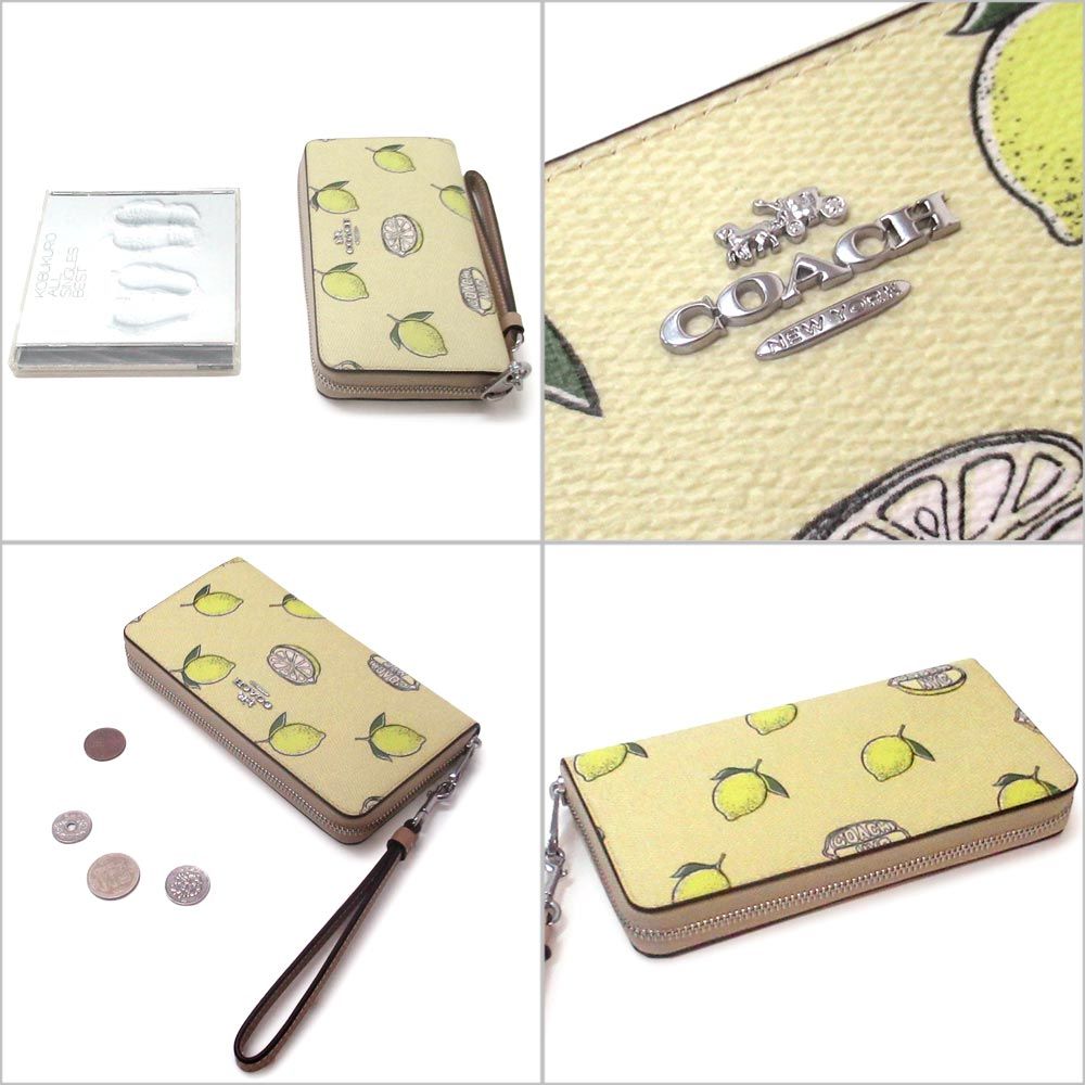新品 未使用】コーチ 財布 COACH アウトレット レモン プリント ロング 