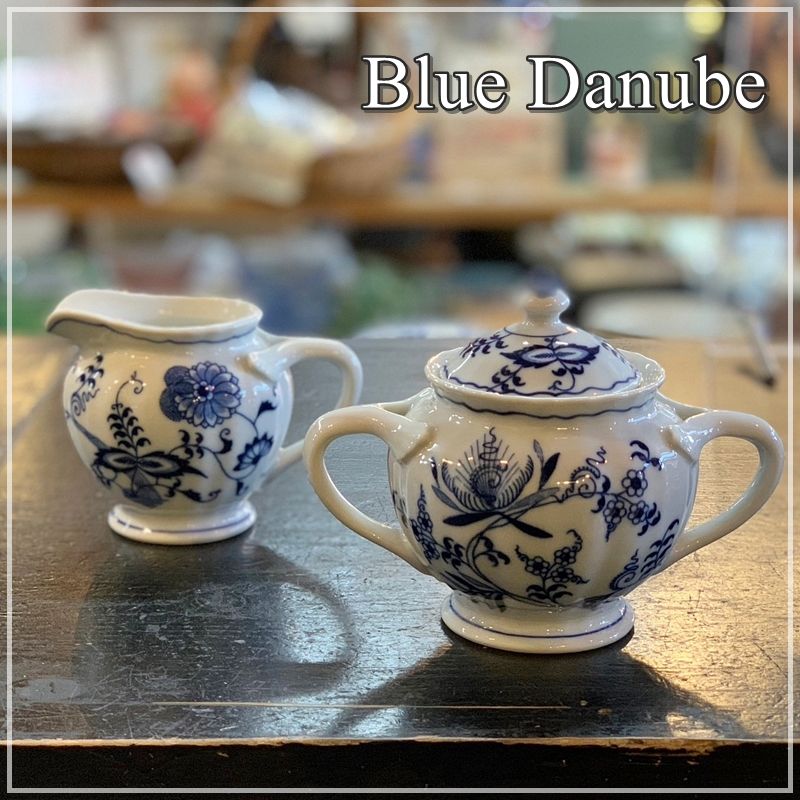 レトロ ブルーダニューブ Blue Danube シュガーポット クリーマー L 