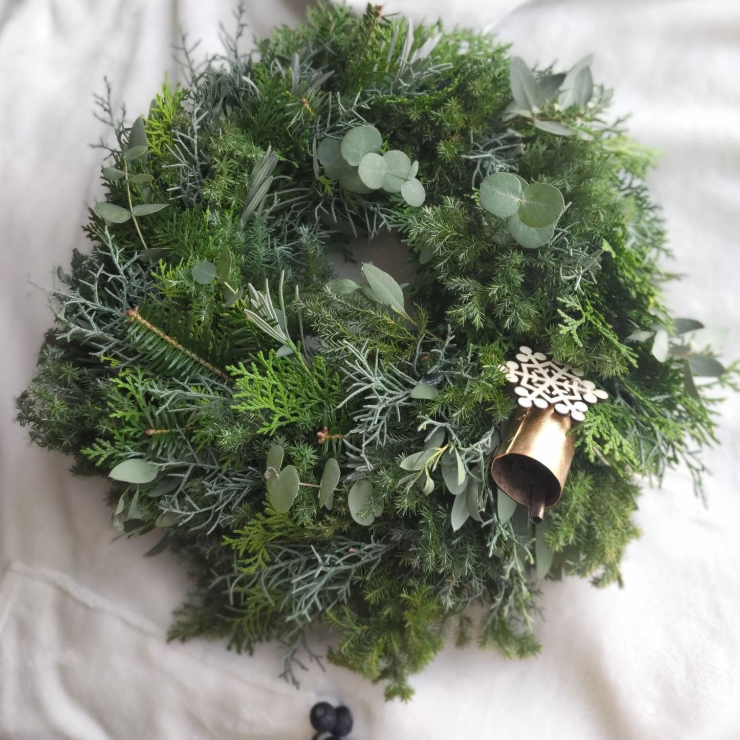 グリーン リース 大きめ 約40㎝ クリスマス 針葉樹 冬 ナチュラル