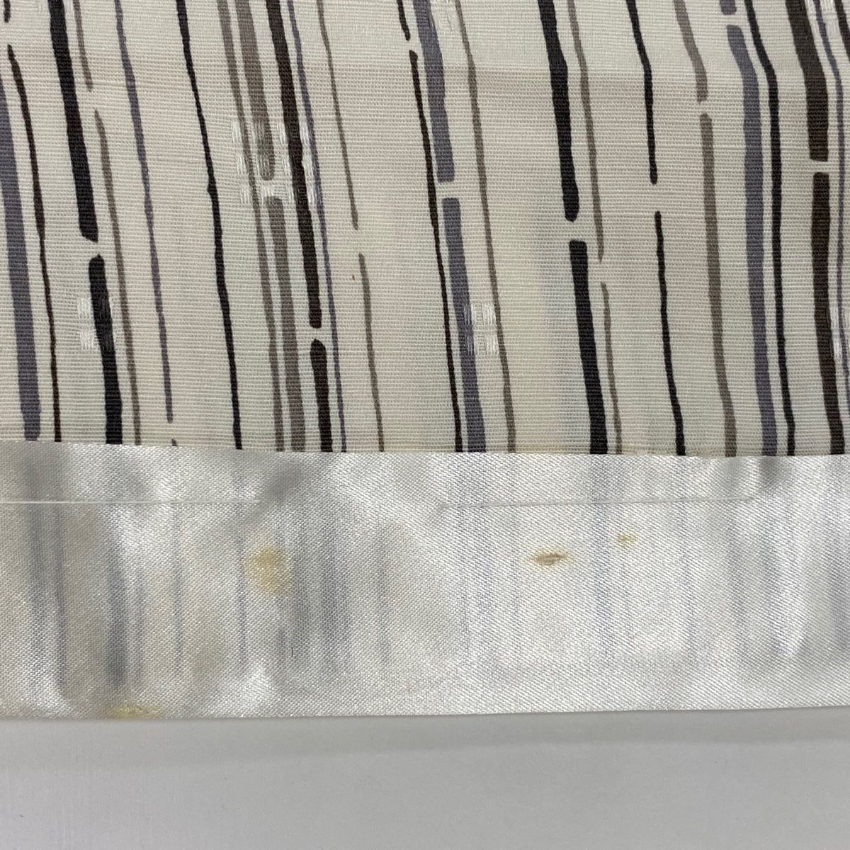 小紋 身丈176cm 裄丈70cm 未仕立て 仮絵羽 縦縞 灰白 正絹 美品 名品  