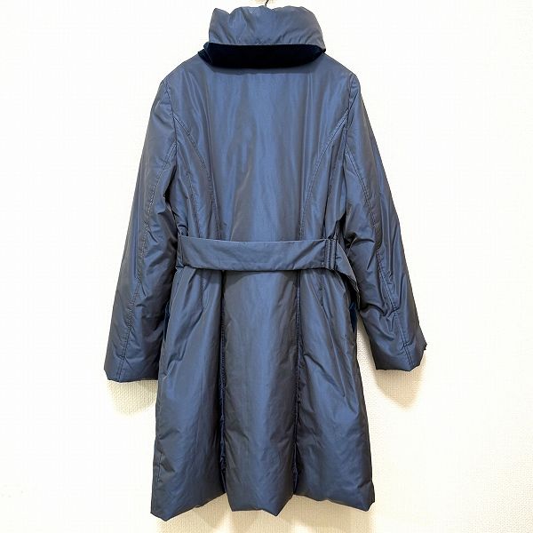 wnc ハナエモリ HANAEMORI コート 40 青系 ダウンコート 中綿 光沢 