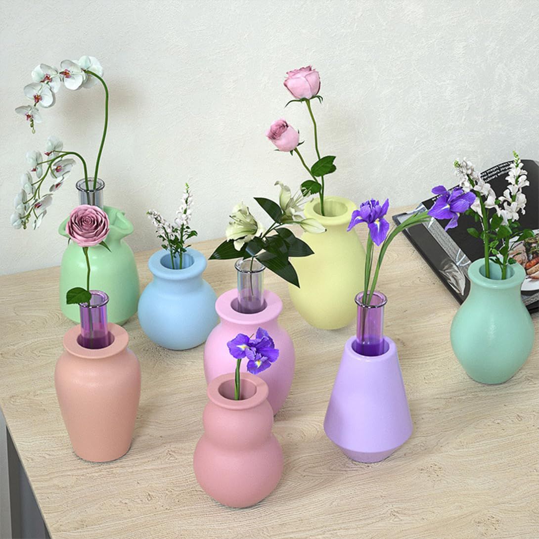 新品 Voyyphixa シリコンモールド 花瓶 花瓶形 ミニ 2セット キャンドルホルダー 3D 立体 植木鉢 DIY 手作り ハンドメイド エポキシ樹脂 レジン液 抜き型 プレゼント 装飾 置物 (花瓶C)