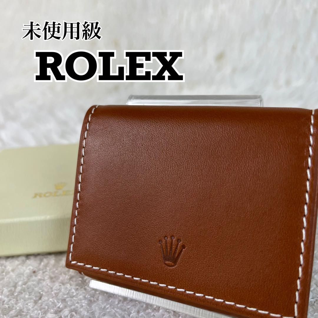 ROLEX レザー ケース 正規品 非売品 ロレックス 未使用級 非売品 ROLEX コインケース レザー ブラウン - メルカリ
